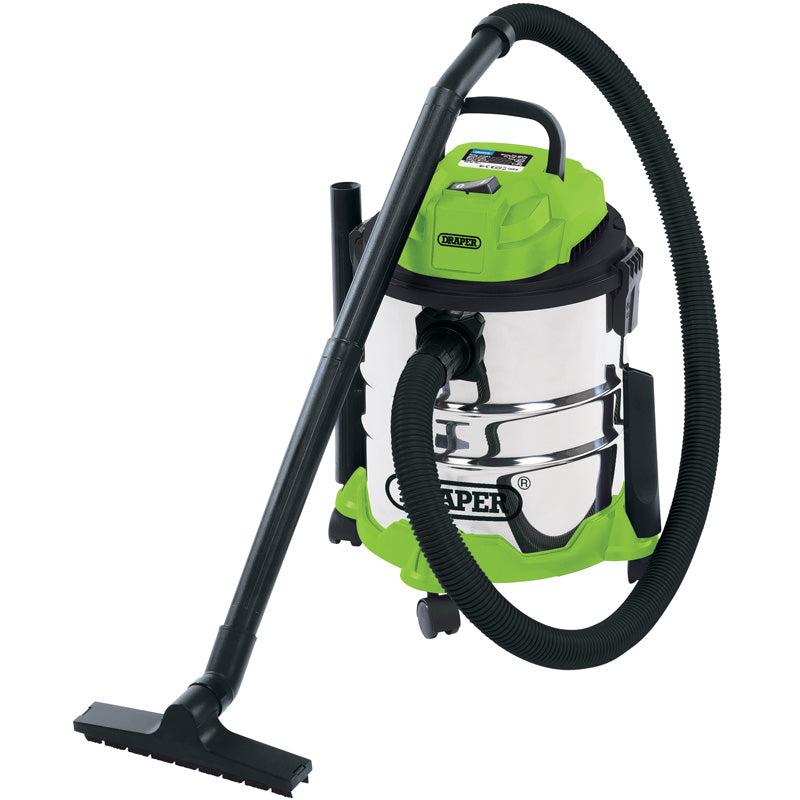 Draper 20L Wet and Dry Vacuum Cleaner with Stainless Steel Tank (1250W) DRA-35569
