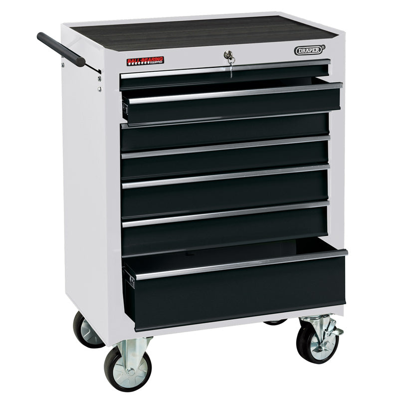 Draper Roller Tool Cabinet, 7 Drawer, 26", White DRA-35744