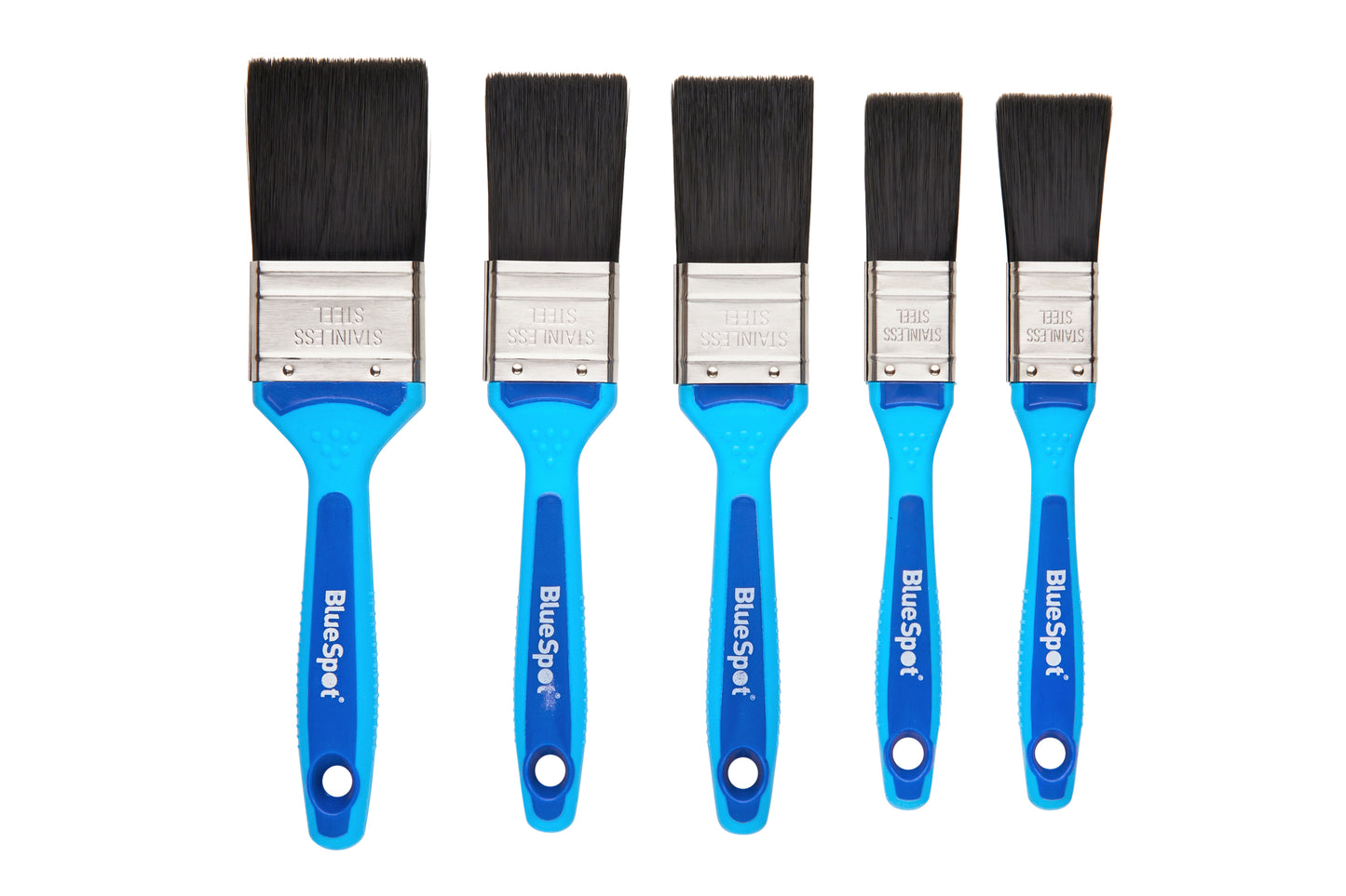 BlueSpot 5 PCE Synthetic Paint Brush Set with Soft Grip Handle (2 PCE 1", 2 PCE 1 1/2", 1 PCE 2") 36013
