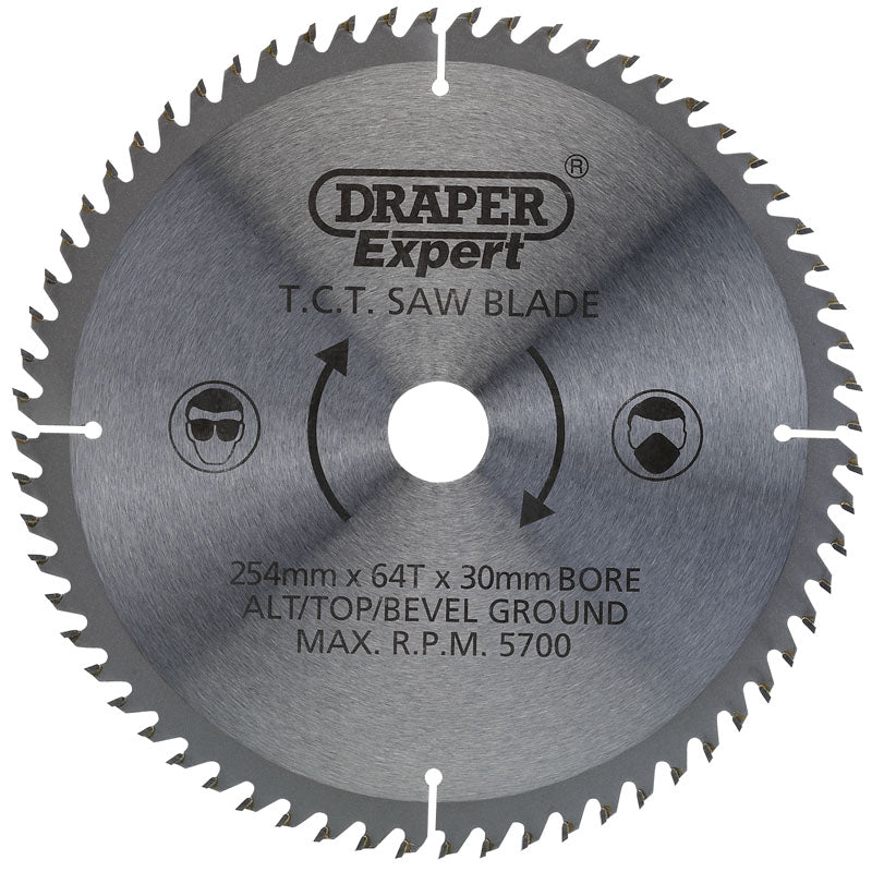 Draper TCT Saw Blade x 64T, 254 x 30mm DRA-38155