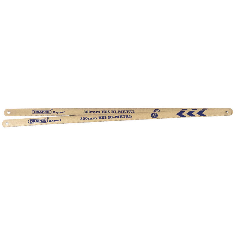 Draper Bi-Metal Hacksaw Blades, 300mm, 32tpi (Pack of 2) DRA-38265