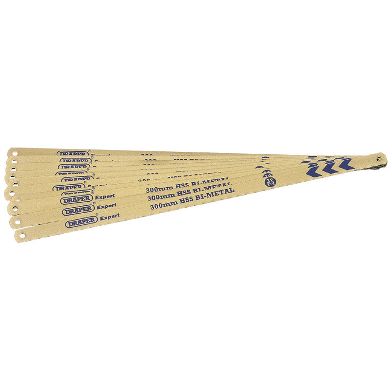 Draper Bi-metal Hacksaw Blades, 300mm, 24tpi (Pack of 10) DRA-19348