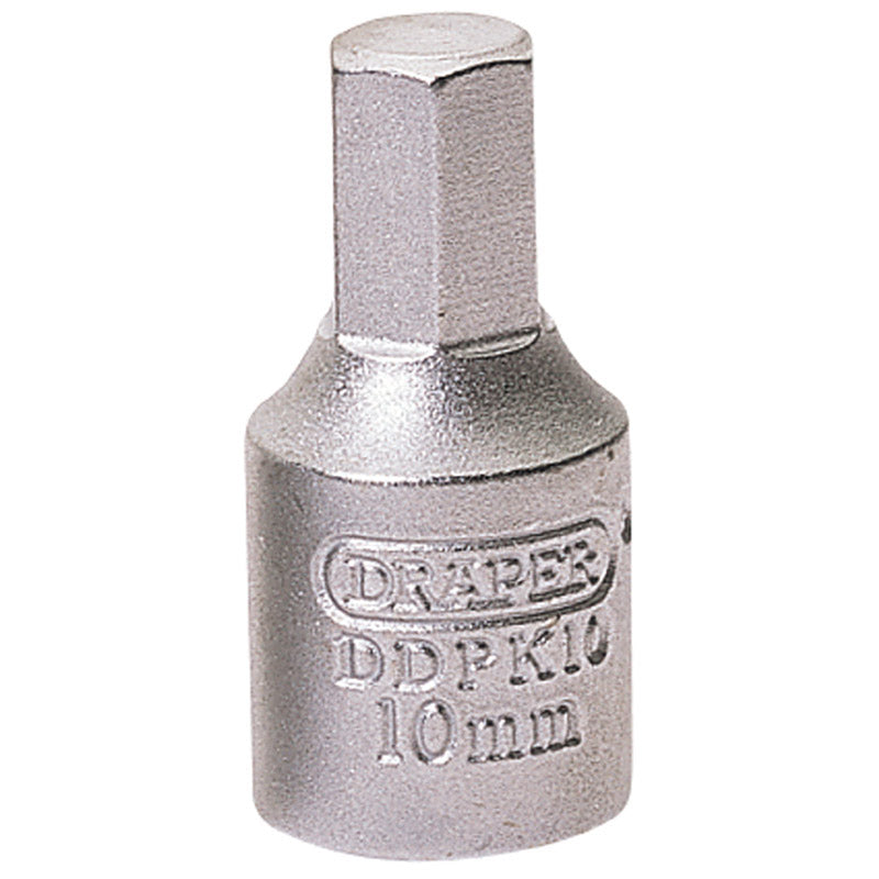 Draper Hexagon Drain Plug Key, 3/8 Sq. Dr., 10mm DRA-38328