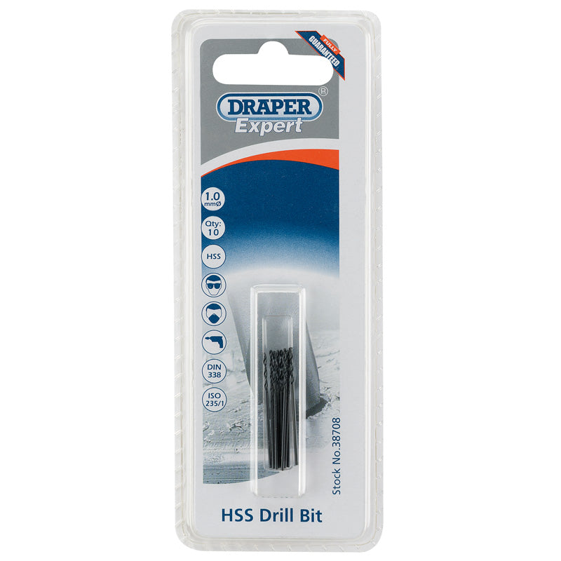 Draper HSS Drill Bit, 1.0mm (Pack of 10) DRA-38708