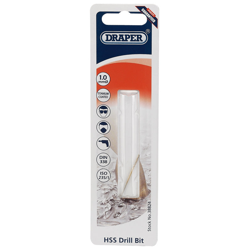 Draper HSS Titanium Drill Bit, 1.0mm DRA-38824