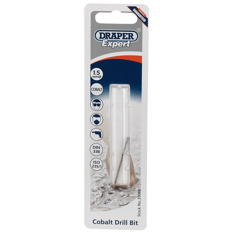 Draper HSS Cobalt Drill Bit, 1.5mm DRA-39088