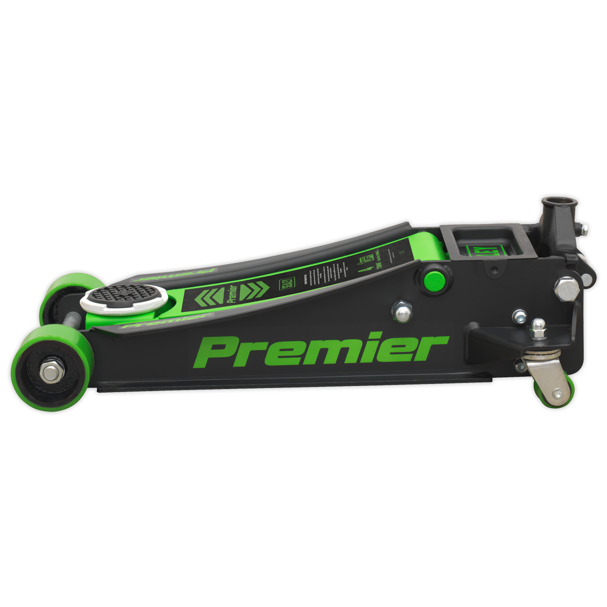 Sealey 4tonne Trolley Jack with Rocket Lift - Green 4040AG