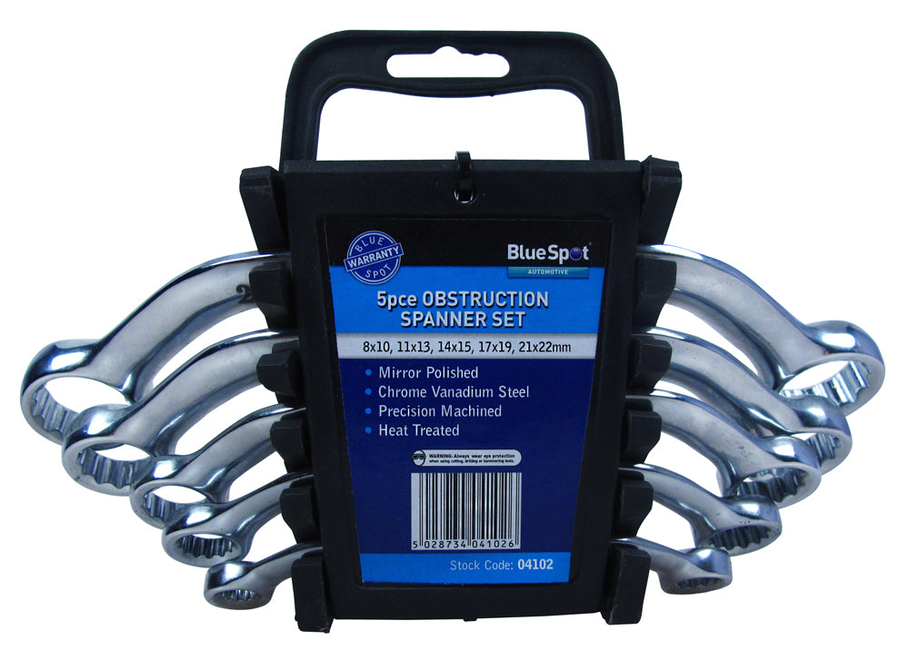 BlueSpot 5 PCE Metric Obstruction Spanner Set (8-22mm) 04102