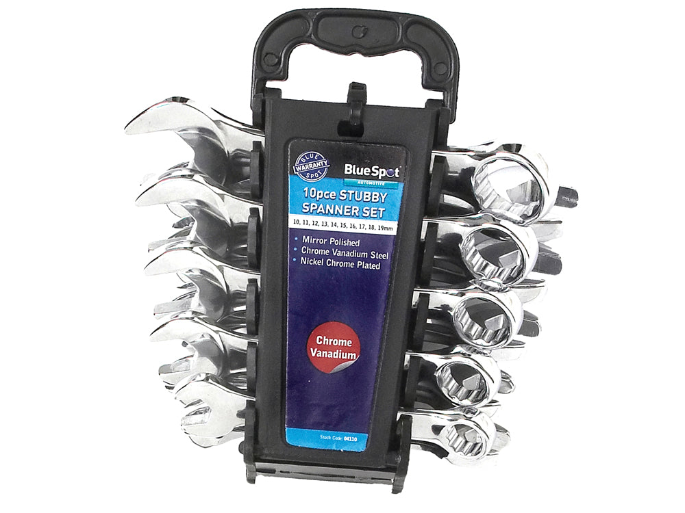 BlueSpot 10 PCE Metric Stubby Spanner Set (10-19mm) 04110