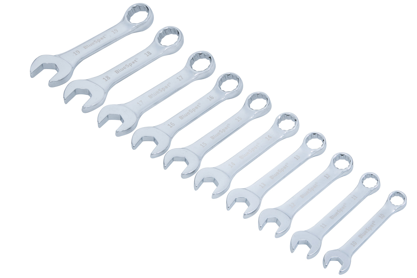 BlueSpot 10 PCE Metric Stubby Spanner Set (10-19mm) 04110