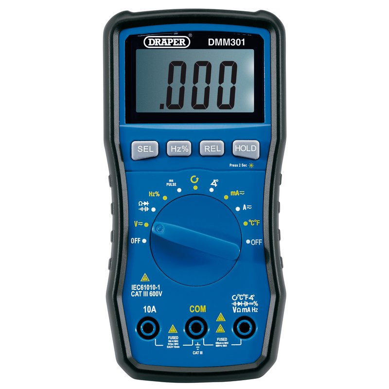 Draper Automotive Digital Multimeter, 1 x Temperature Probe, 1 x Inductive Clamp DRA-41822