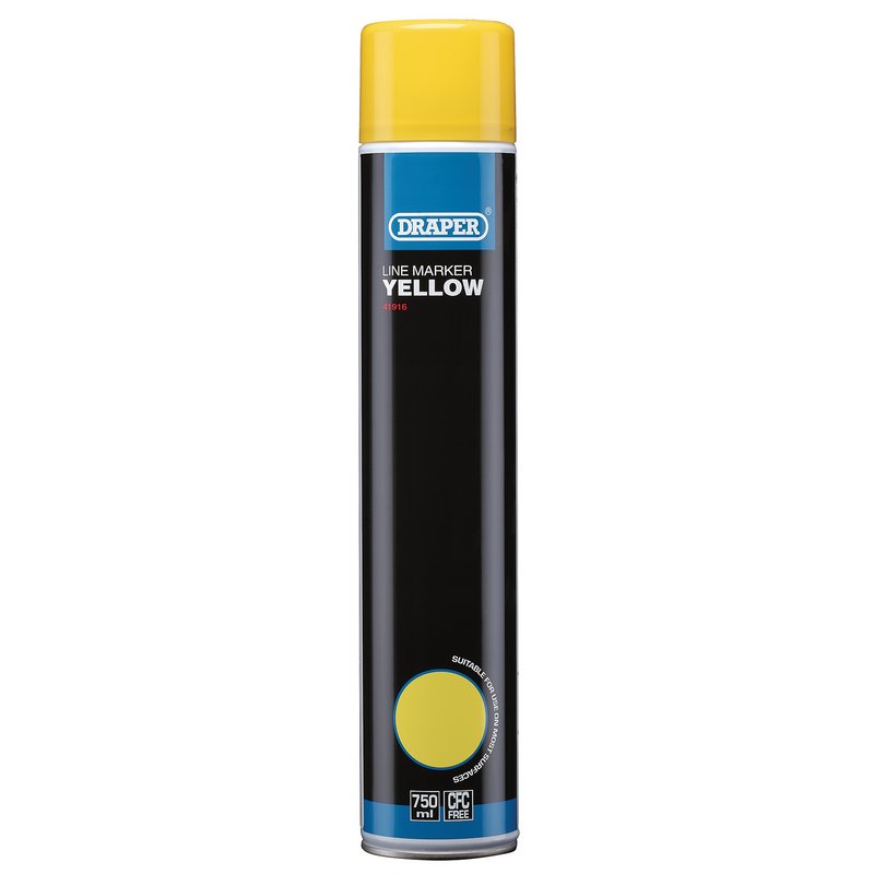 Draper Line Marker Spray Paint, 750ml, Yellow DRA-41916