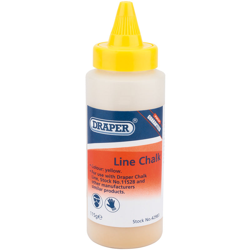 Draper Plastic Bottle of Yellow Chalk for Chalk Line, 115g DRA-42983