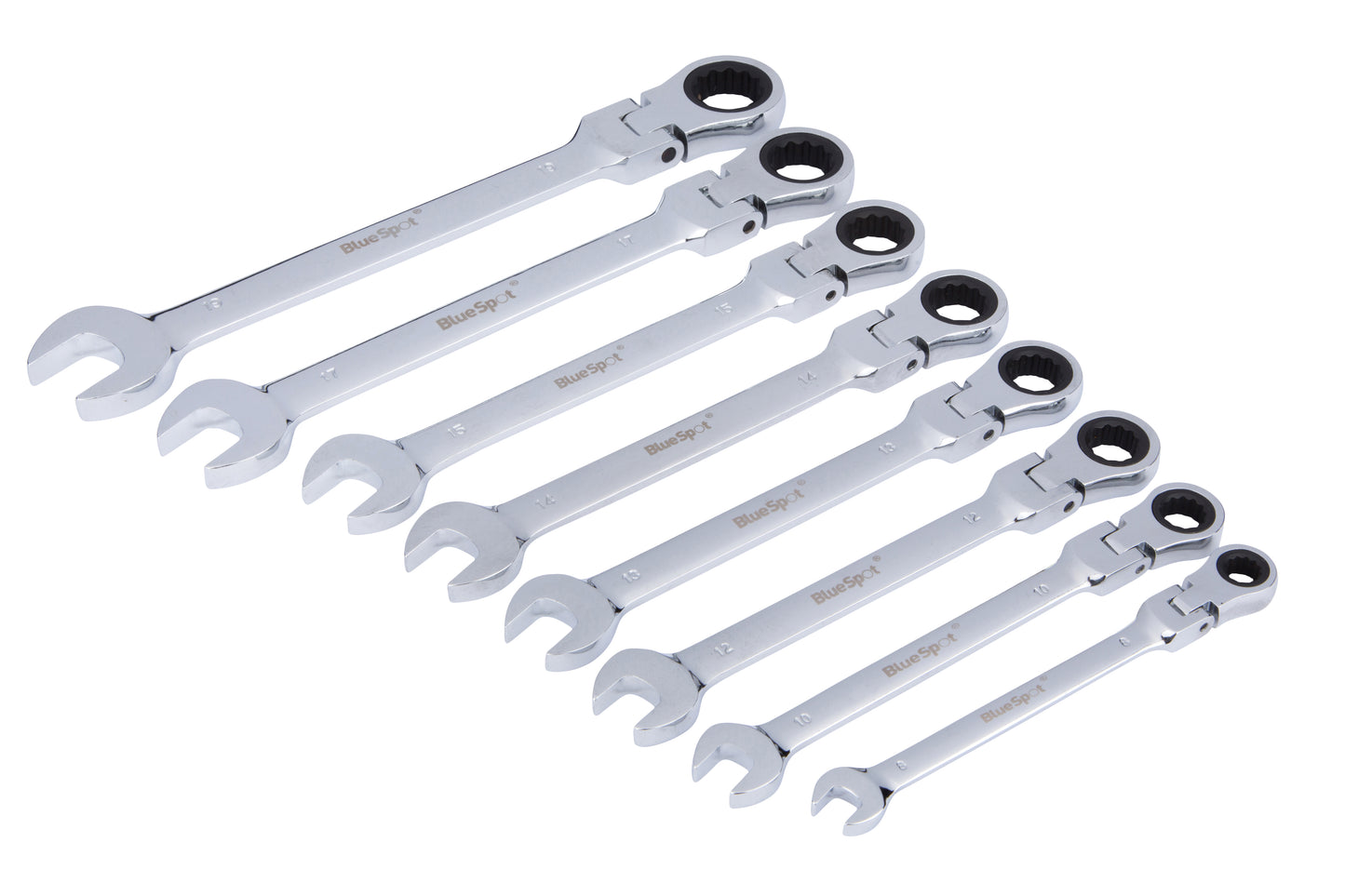 BlueSpot 8 PCE Flexible Metric Ratchet Spanner Set (8-19mm) 04300