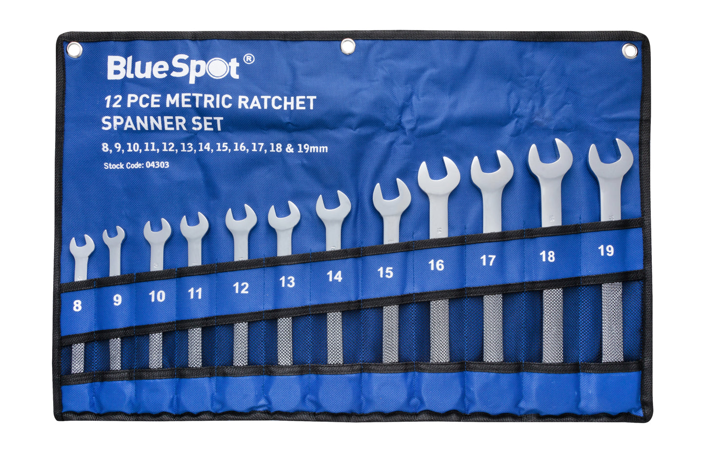 BlueSpot 12 PCE Metric Ratchet Spanner Set (8-19mm) 04303