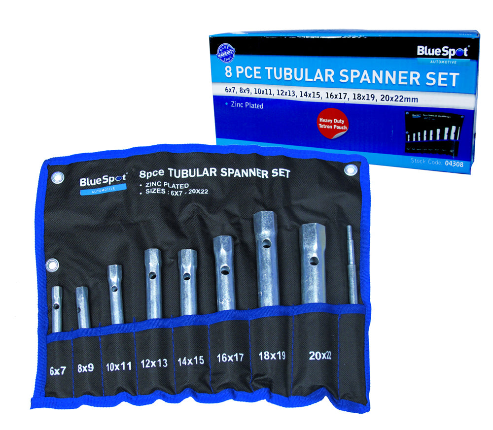 BlueSpot 8 PCE Tubular Spanner Set (6-22mm) 04308