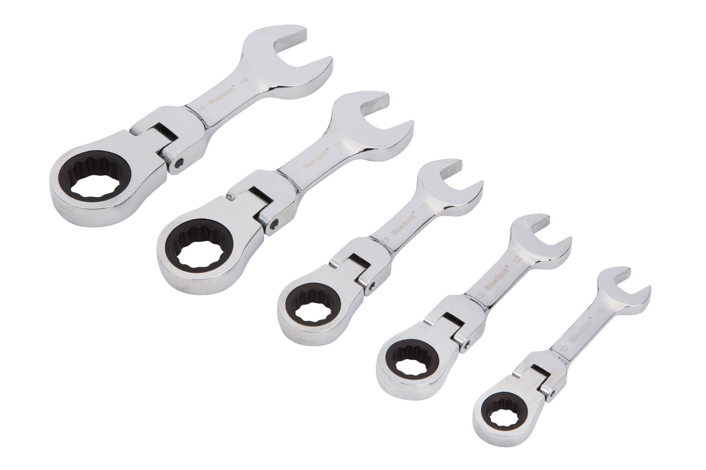 BlueSpot 5 PCE Flexible Stubby Ratchet Spanner Set (10-19mm) 04314