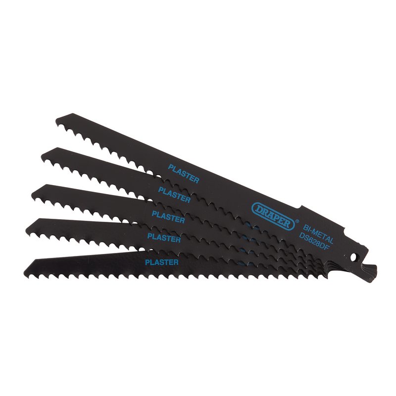 Draper Bi-metal Reciprocating Saw Blades for Plaster Cutting, 150mm, 6tpi (Pack of 5) DRA-43426