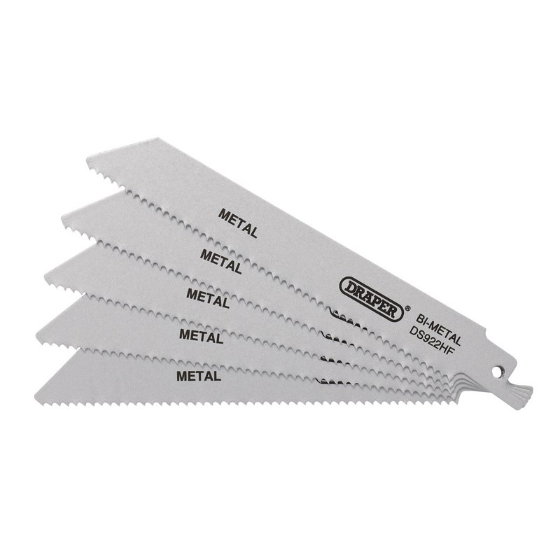 Draper Bi-metal Reciprocating Saw Blades for Metal, 150mm, 10tpi/11ppi (Pack of 5) DRA-43460