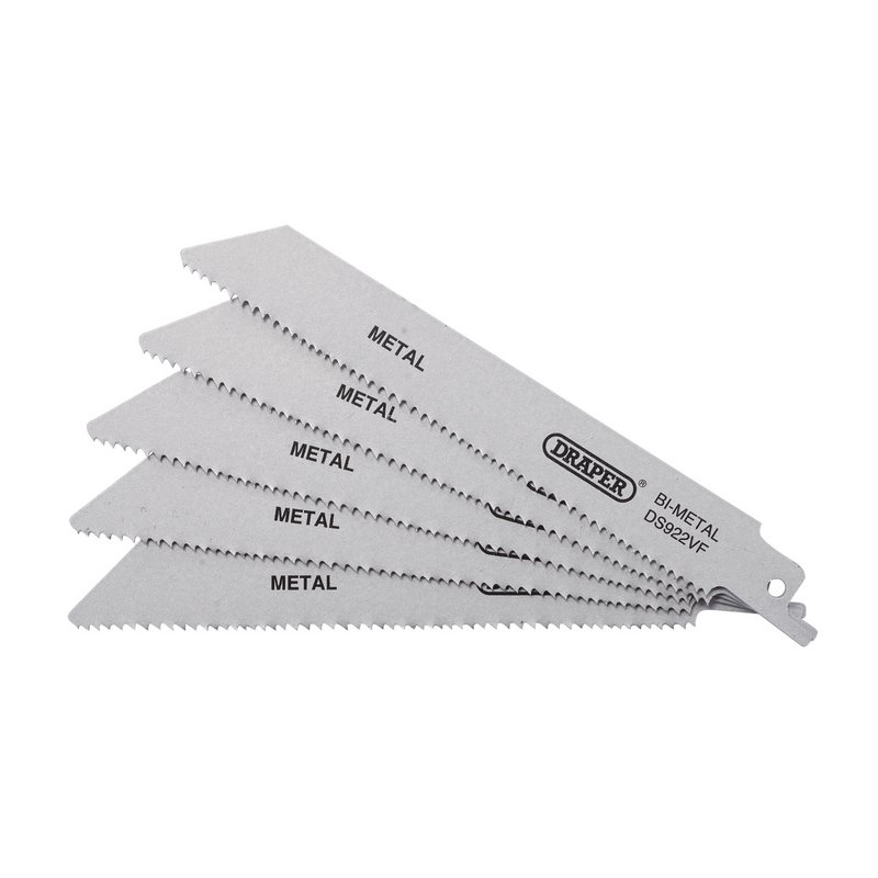 Draper Bi-metal Reciprocating Saw Blades for Metal, 150mm, 10-14tpi (Pack of 5) DRA-43463
