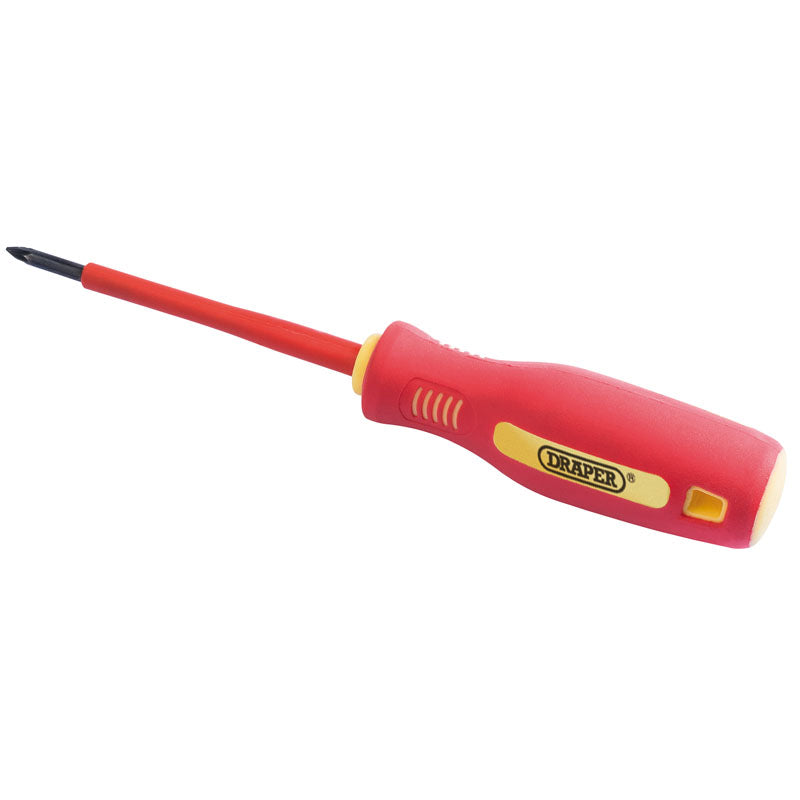 Draper Fully Insulated Soft Grip Cross Slot Screwdriver, No.0 x 75mm (Sold Loose) DRA-46530
