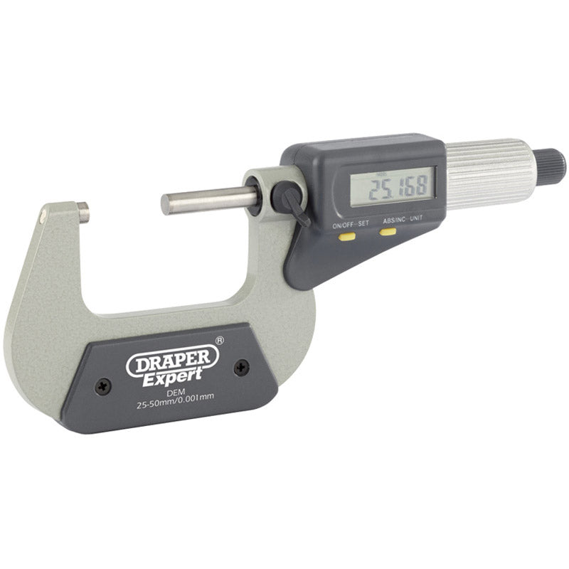 Draper Dual Reading Digital External Micrometer, 25 - 50mm/1 - 2" DRA-46600