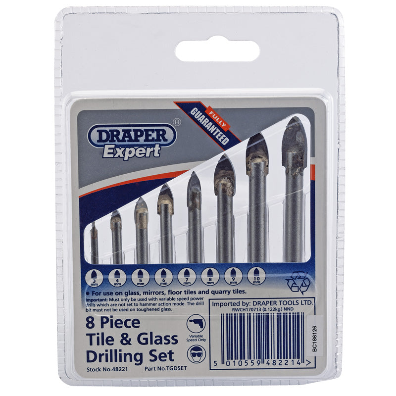Draper Tile and Glass Drilling Set (8 Piece) DRA-48221