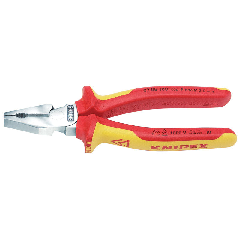 Knipex 02 06 180 Fully Insulated High Leverage Combination Pliers, 180mm DRA-49168