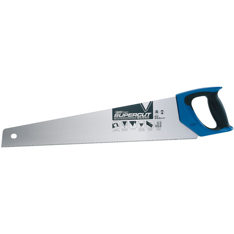 Draper Supercut® ; Soft Grip Hardpoint Handsaw, 550mm/22", 11tpi/12ppi (Dispenser of 12) DRA-49285
