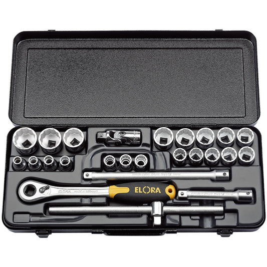 Elora Metric Socket Set, 1/2" Sq. Dr. (25 Piece) DRA-50648
