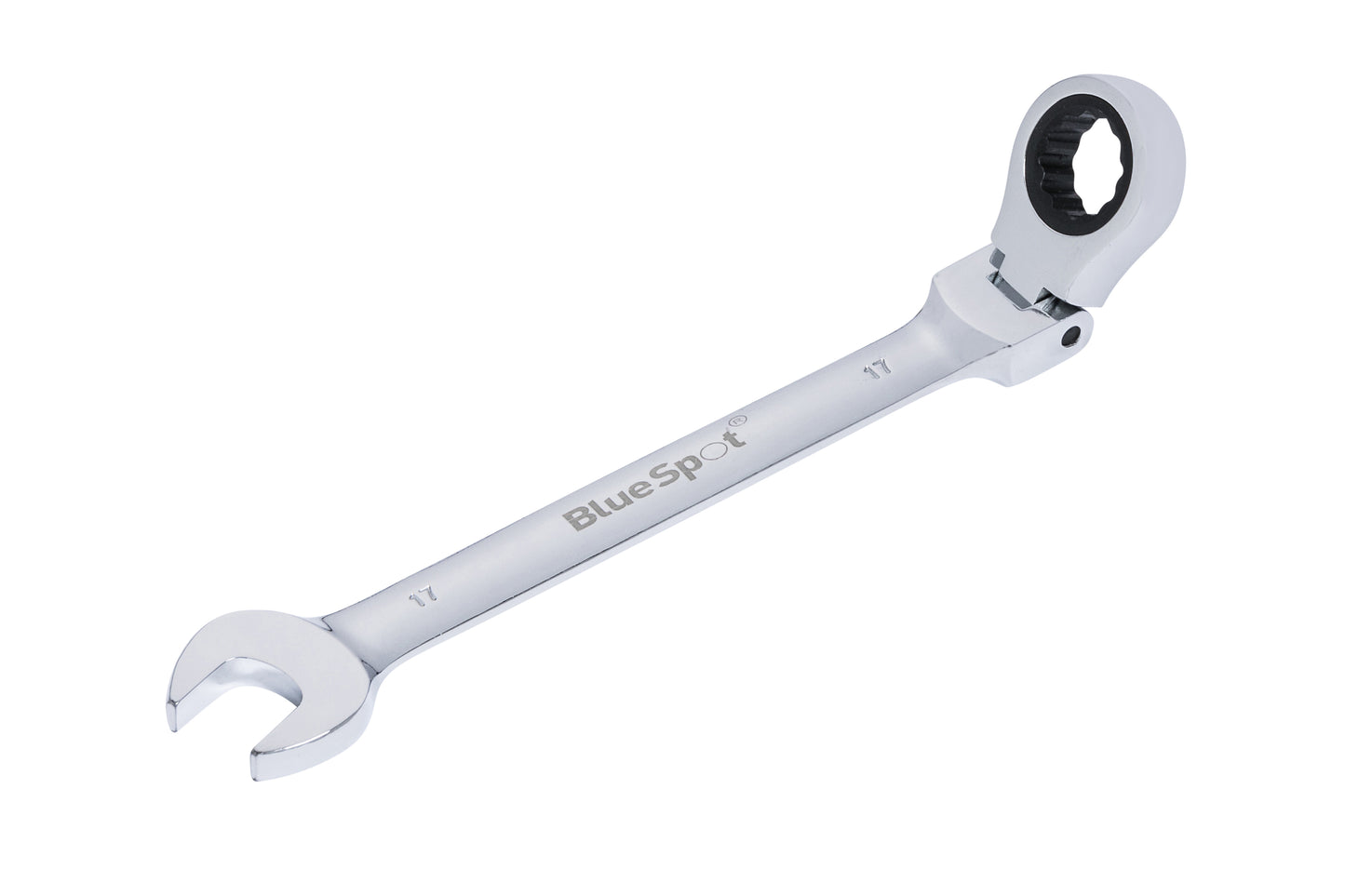 BlueSpot 17mm Chrome Vanadium Ratchet Spanner Flexible Head (180°) 05113