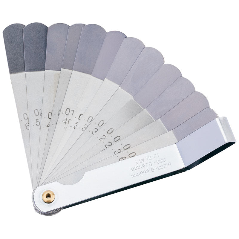 Draper 12 Blade Metric and Imperial Angled Tappet Gauge DRA-51729