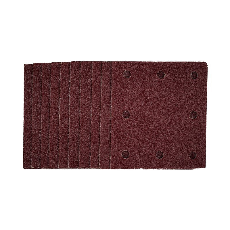 Draper 1/4 Sanding Sheets with Hook and Loop, 115 x 105mm, 40 Grit (Pack of 10) DRA-52388