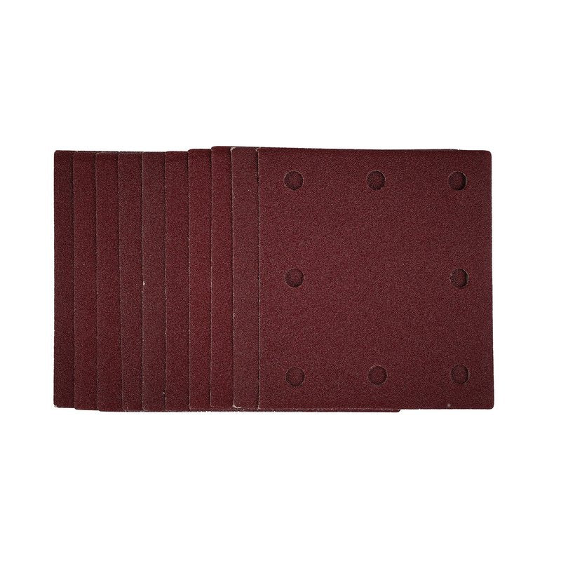 Draper 1/4 Sanding Sheets with Hook and Loop, 115 x 105mm, 80 Grit (Pack of 10) DRA-52390