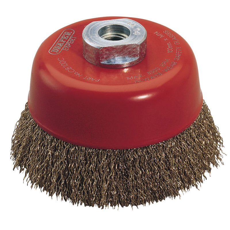 Draper Expert Crimped Wire Cup Brush, 100mm, M14 DRA-52637