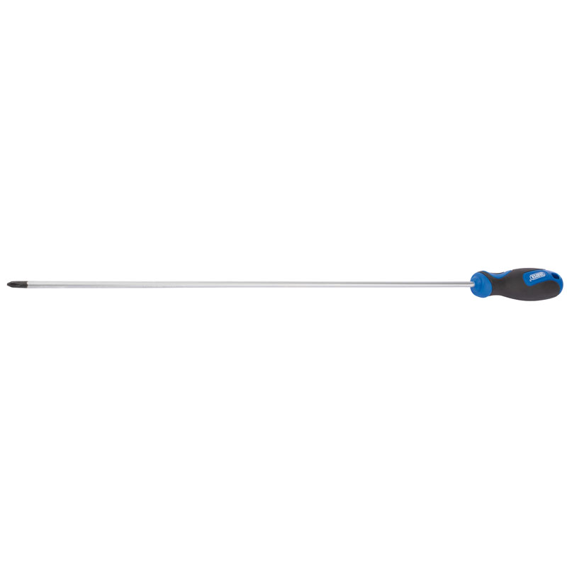 Draper Extra Long Reach Soft Grip Cross Slot Screwdriver, No.2 x 450mm DRA-53502