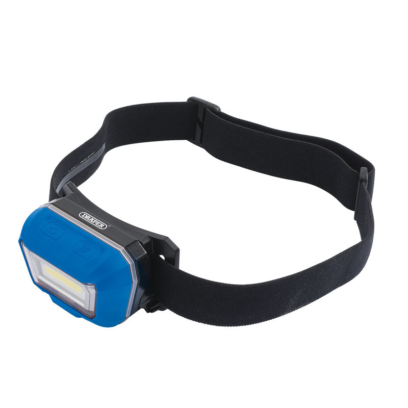 Draper Rechargeable COB LED Head Torch, 3W, 300 Lumens DRA-54374