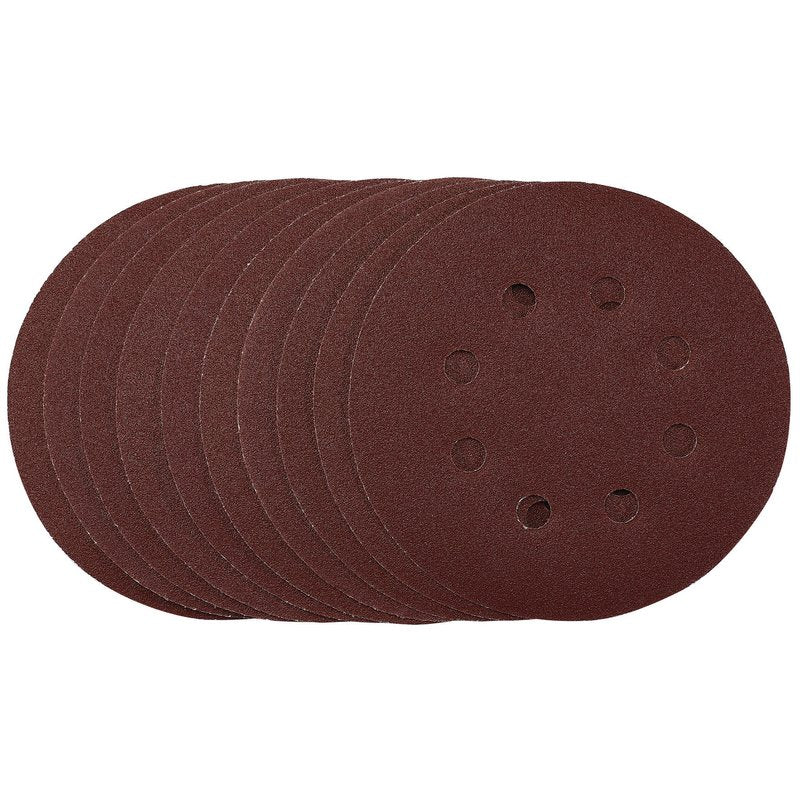 Draper Sanding Discs, 125mm, Hook & Loop, 120 Grit, (Pack of 10) DRA-54756
