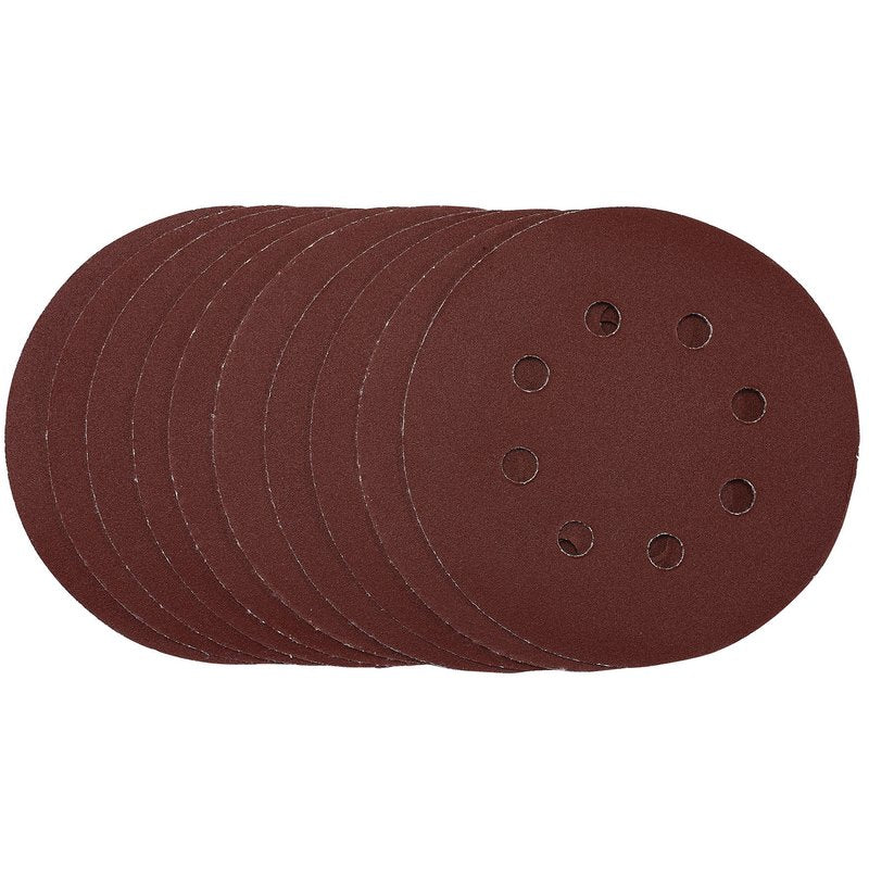 Draper Sanding Discs, 125mm, Hook & Loop, 240 Grit, (Pack of 10) DRA-54758