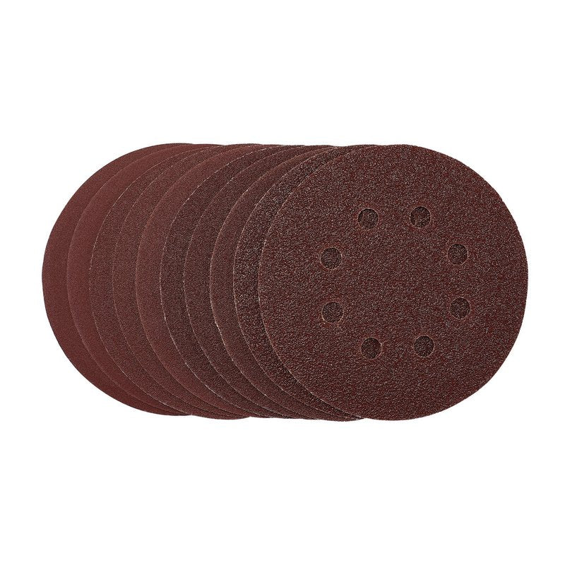 Draper Sanding Discs, 125mm, Hook & Loop, Assorted Grit, (Pack of 10) DRA-54759