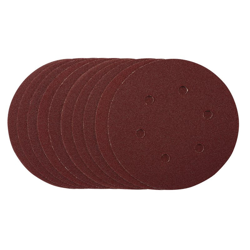 Draper Sanding Discs, 150mm, Hook & Loop, 80 Grit, (Pack of 10) DRA-54888