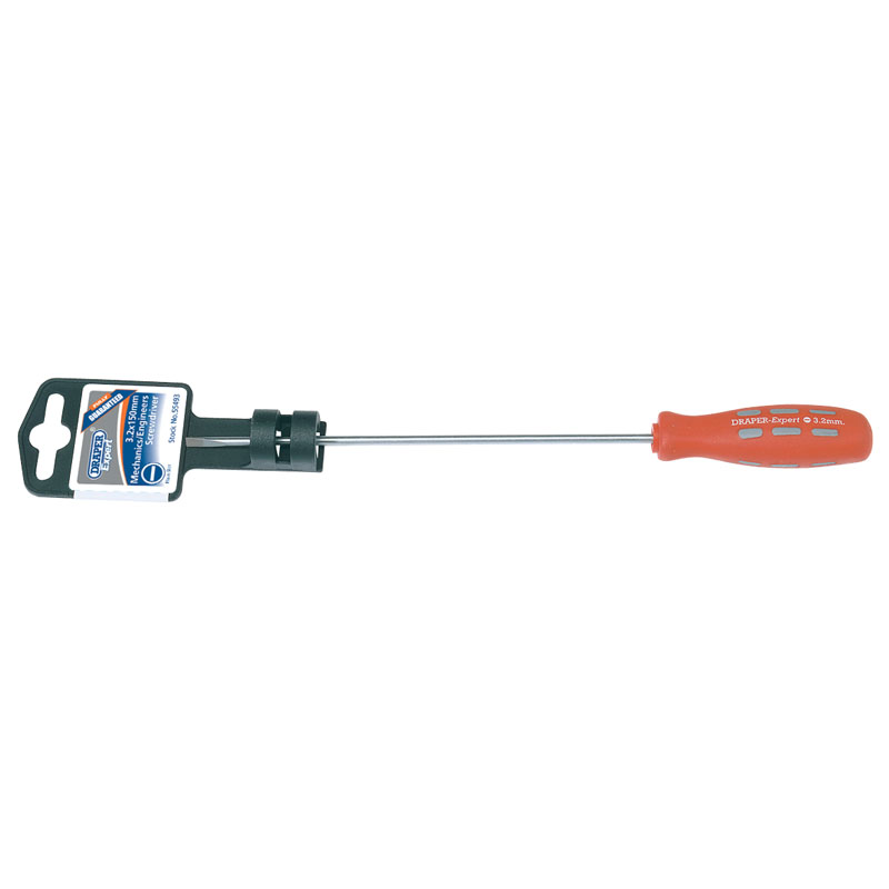 Draper Plain Slot Parallel Tip Mechanic's Screwdriver, 3.2 x 150mm DRA-55493