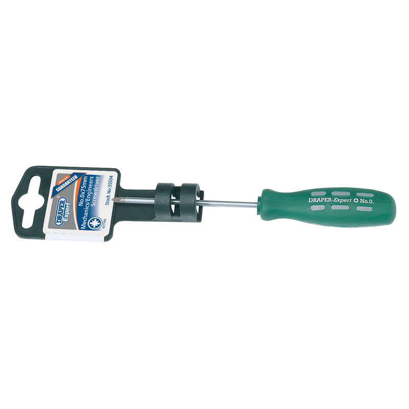 Draper PZ Type Mechanic's Screwdriver, No.0 x 75mm DRA-55504