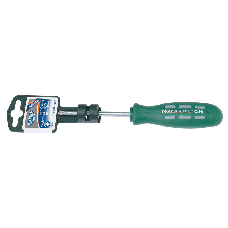 Draper Expert PZ Type Mechanic's Screwdriver, No.1 x 75mm DRA-55505