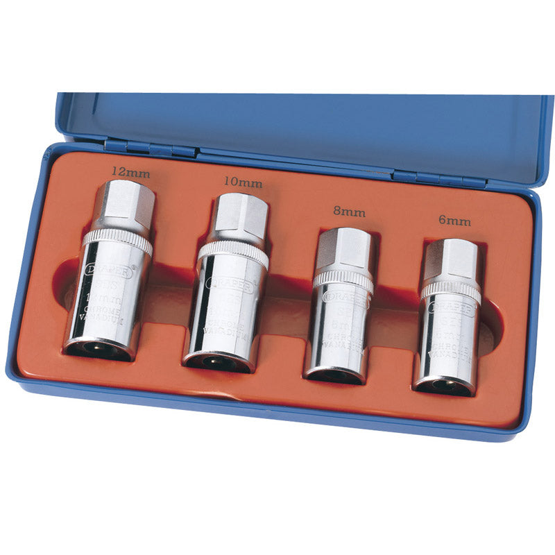 Draper Stud Extractor Set, 1/2" Sq. Dr. (4 Piece) DRA-55641