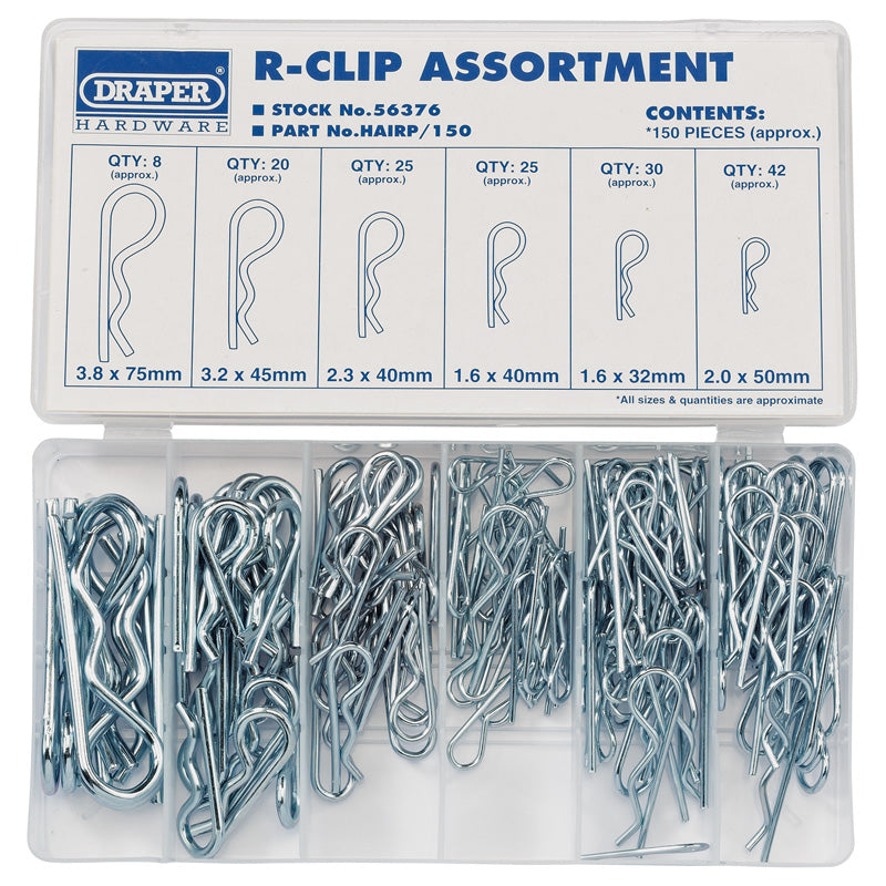 Draper R-Clip Assortment (150 Piece) DRA-56376