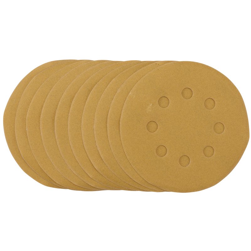 Draper Gold Sanding Discs with Hook & Loop, 125mm, 240 Grit (Pack of 10) DRA-58340