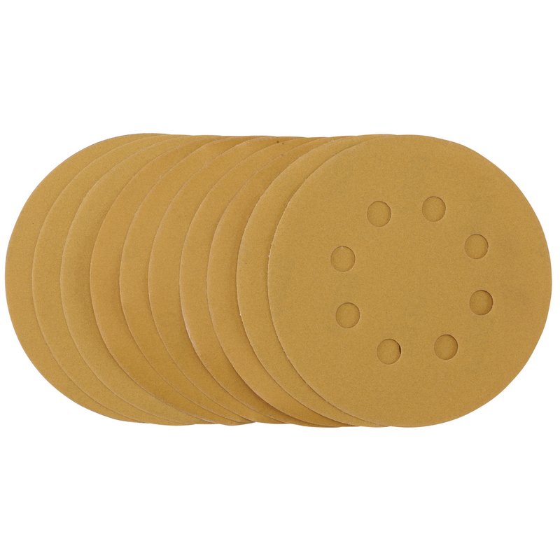 Draper Gold Sanding Discs with Hook & Loop, 125mm, 320 Grit (Pack of 10) DRA-59766
