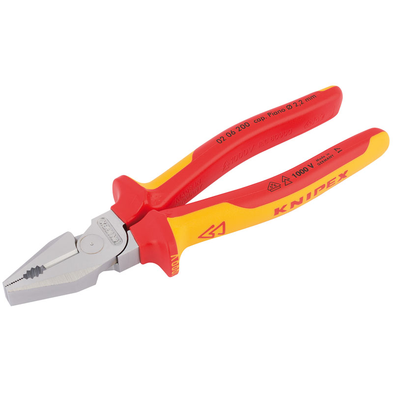 Knipex 02 06 200 Fully Insulated High Leverage Combination Pliers, 200mm DRA-59818