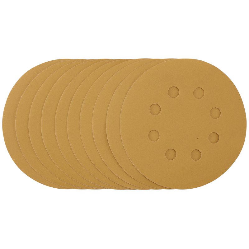 Draper Gold Sanding Discs with Hook & Loop, 125mm, 400 Grit (Pack of 10) DRA-59856